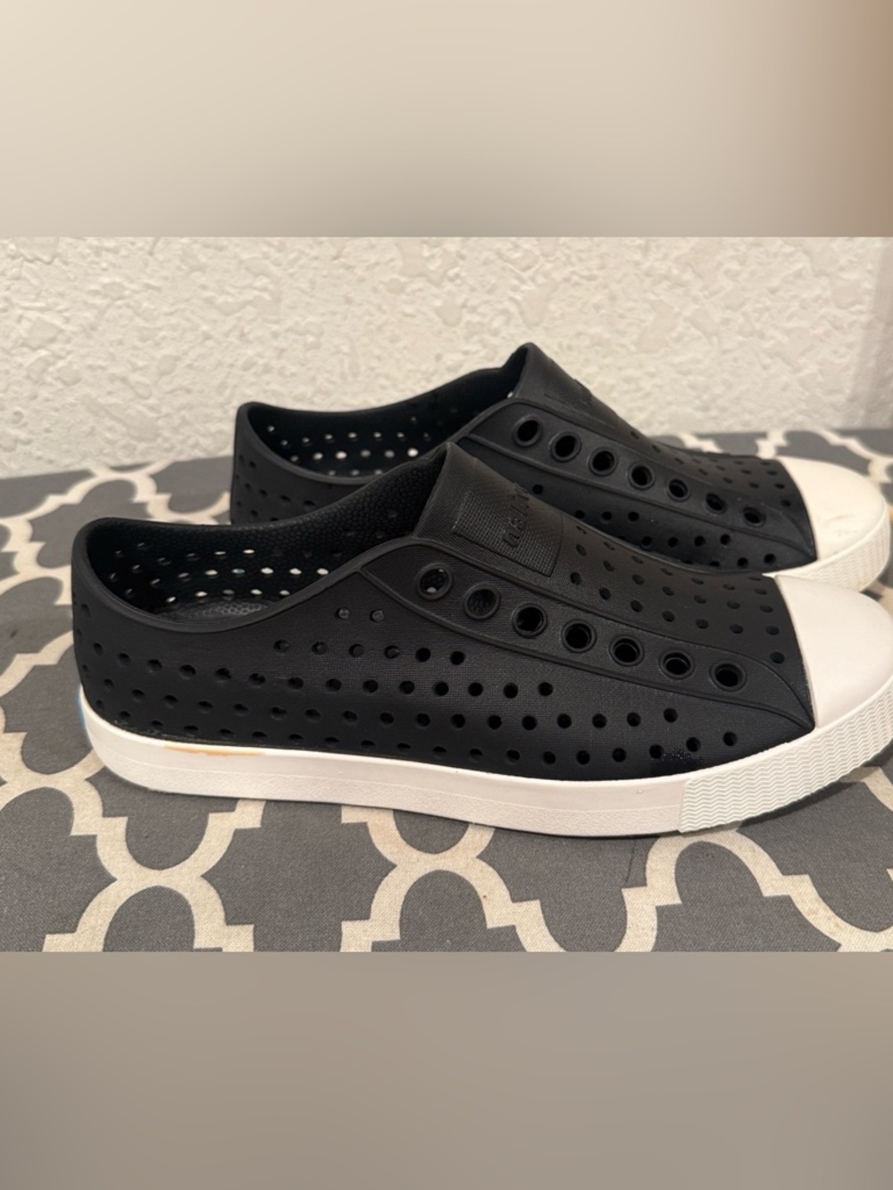 Native Jefferson Slip-On Sneakers in Black and White